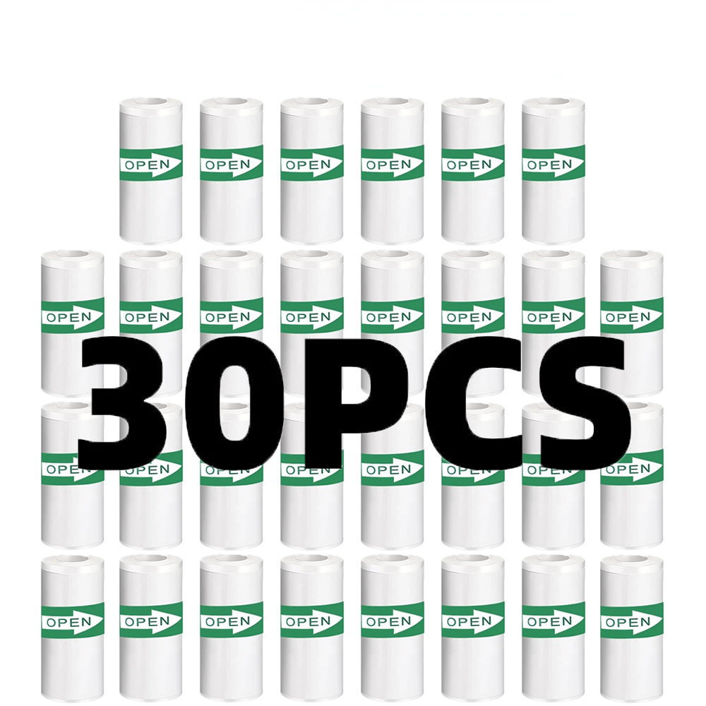 Heat Transfer Vinyl Roll - 30 rolos de papel térmico 57*25mm,