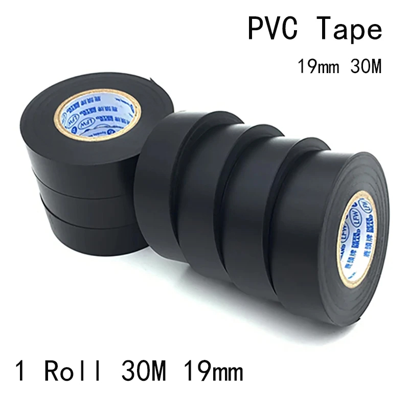 Heat Transfer Vinyl Roll - Fita Isolante Elétrica Preta 19MMX30M, Impermeável,