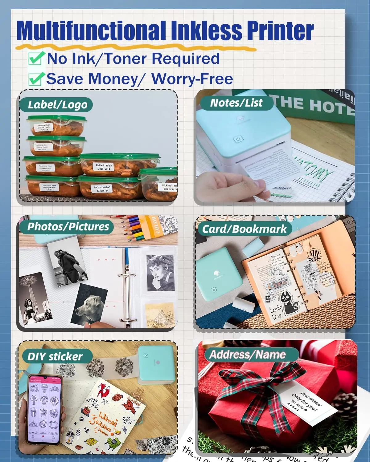 Phomemo m02pro mini impressora - Commercial Printing Paper avaliação e preço